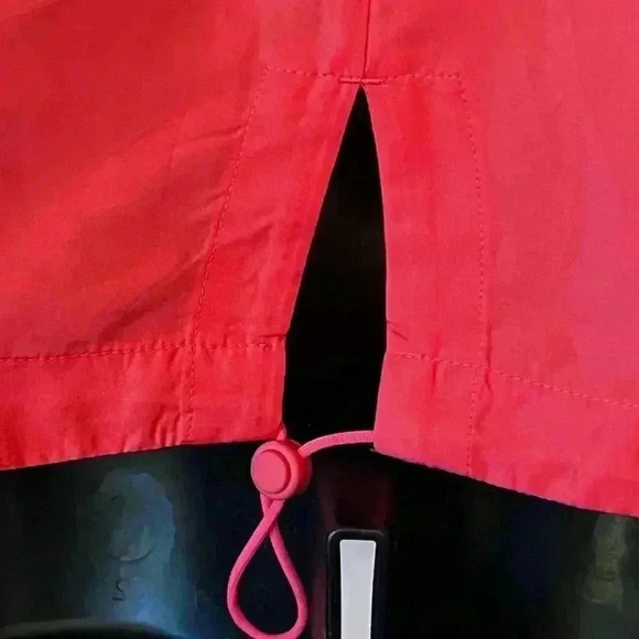 Adidas Women's Sz S Athletic Hooded Colorblock Vest Coral/Gray Adj. Waist - Picture 7 of 7